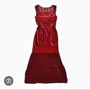 Free People Sleeveless Red Velvet Dress